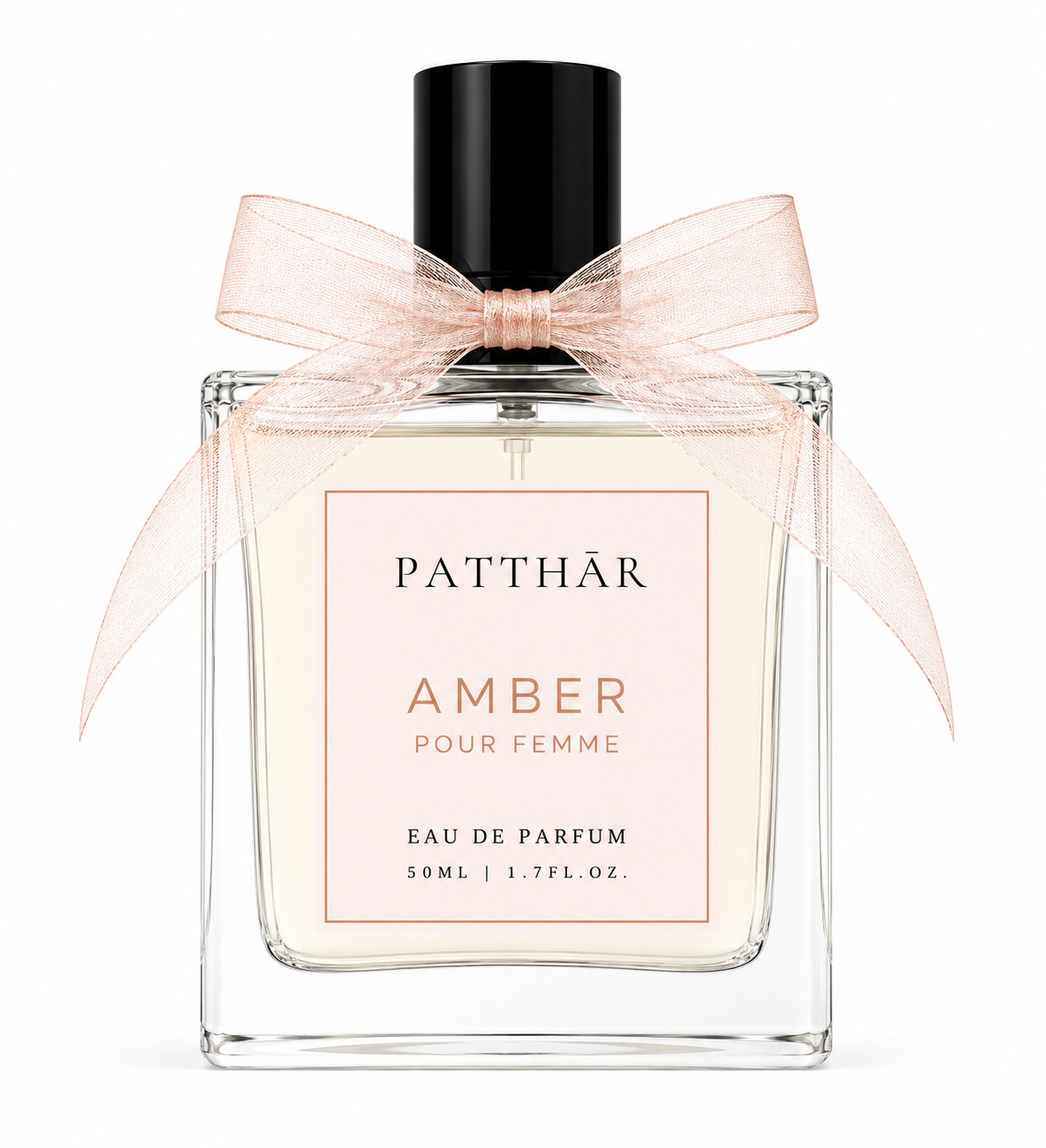 Plain Amber perfume bottle on a clean background