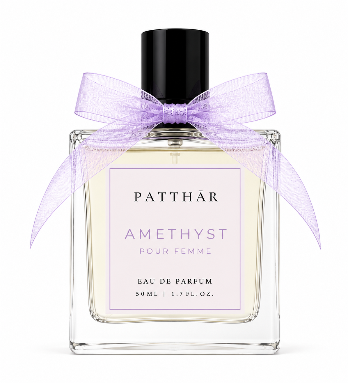 Plain Amethyst perfume bottle on a solid white background